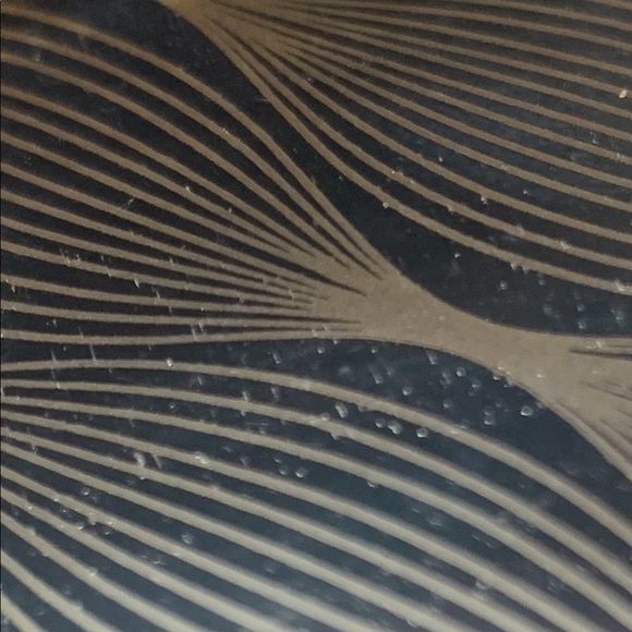 Mid Century Modern Danish glass bowl with geometric gold overlay - Picture 10 of 10